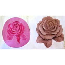 stampo in silicone rosa cm 8,3x8 spess. 2,7 cm per ceramica, gesso, resine siliconiche e saponi