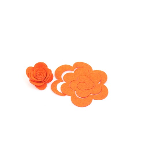 rosa fustellata arancio piccola da arrotolare cm 4 finita