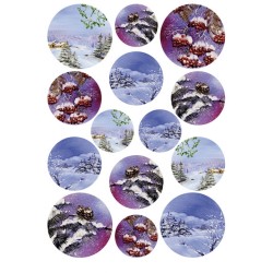 carta di riso per decoupage cm 30x42 paesaggi natale per sfere natalizie