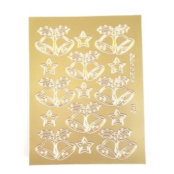 Sticker dorati campane e stelle  cm 7,5x10