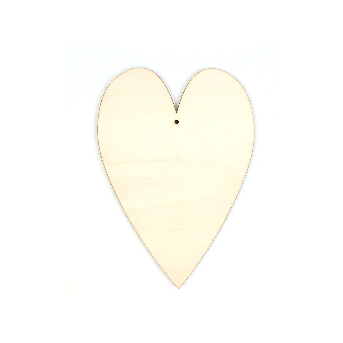 cuore legno lungo cm 18x25 h 0,8 senza cordone e con foro