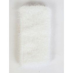tubolare morbidoso peluche cm 25x25 bianco glitterato