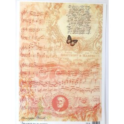 carta di riso per decoupage 30x42 spartiti di Giuseppe Verdi