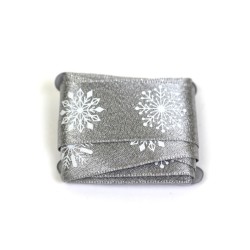 nastro argento con fiocchi di neve mt 1,5 h mm 25