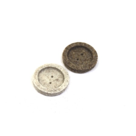 2 bottoni (1 naturale ed 1 marrone melange) mm 40 a due buchi