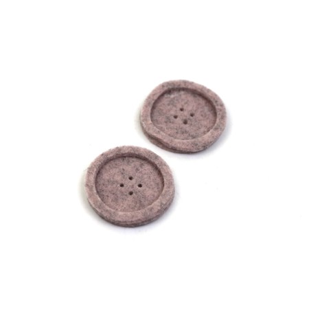 2 bottoni rosa cipria melange mm 52 a quattro buchi