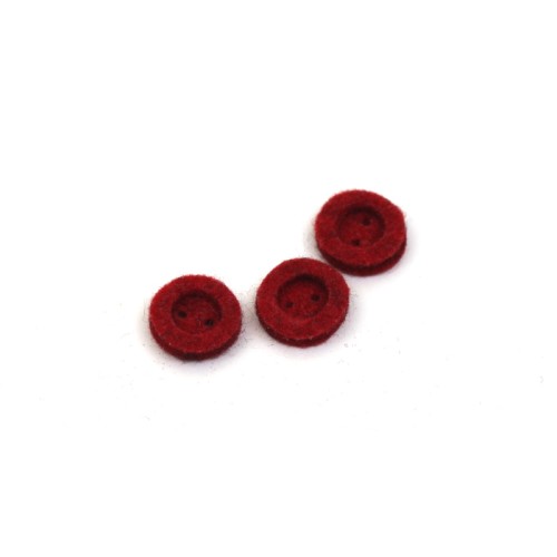 3 bottoni rosso melange mm 25 a due buchi