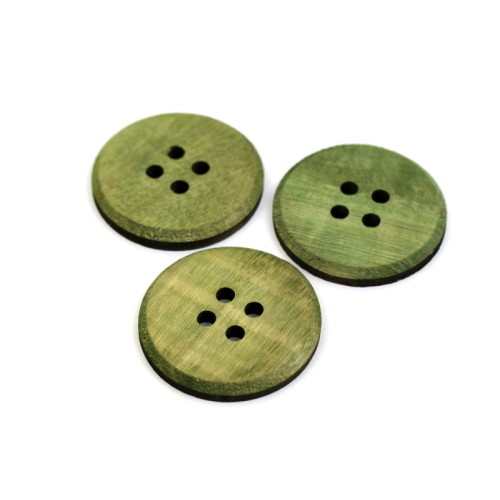 3 bottoni in legno cm 7 verde