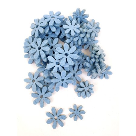 72 fiorellini misti da cm 2,2 a 2,8 verde azzurro pastello