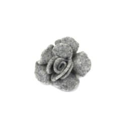 fiore a 5 petali grigio melange cm 6 h 4 in feltro lana