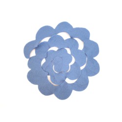 rosa gigante da arrotolare cm 22x21 blu medio in pannolenci