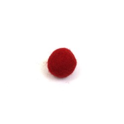 1 sfera in  feltro rossa mm 20