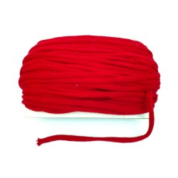 1 metro corda lana tubolare diam mm 10 rosso