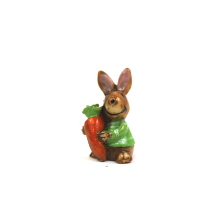 coniglietto cm 3 con carota e maglia verde