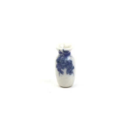 vaso con disegni blu cm.1,8 miniatura per casa bambole