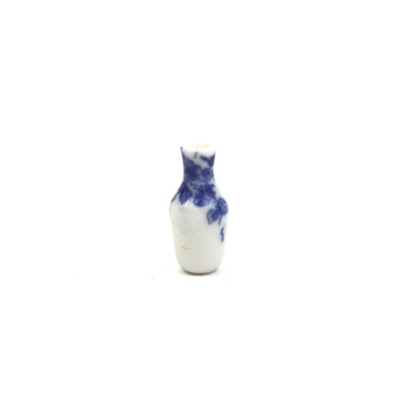 vaso con disegni blu cm.1,8 miniatura per casa bambole
