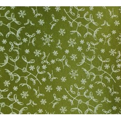 Pannolenci fondo verde muschio con rametti e fiocchi bianche cm 43x50