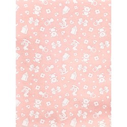 Pannolenci oggetti bimbo su sfondo rosa pastello cm 45x50 spessore 1 mm