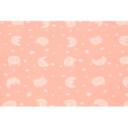Pannolenci orsetti e luna su sfondo rosa cm 45x50 spessore 1 mm