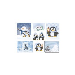 carta di riso per decoupage 35x50 pinguini e pupazzi neve