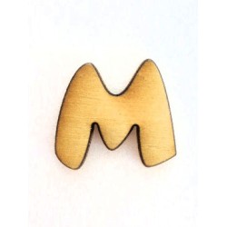 lettera M in legno  cm h 2