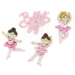 bottoni decorativi americani dress it up  little ballerinas cm 1,5x3