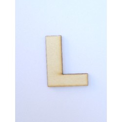 lettera L  in legno cm h 5
