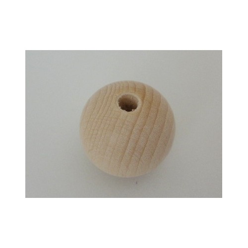 confezione con 6 sfere in legno diam. 30 mm c/foro passante