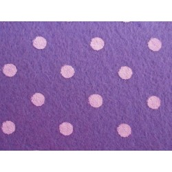 Pannolenci fantasia fondo viola pois bianchi 45x50